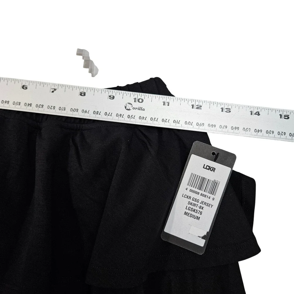 LCKR Tiered Ruffle Skort Girls Medium Black Jersey Knit Active Athleisure‎ Skirt